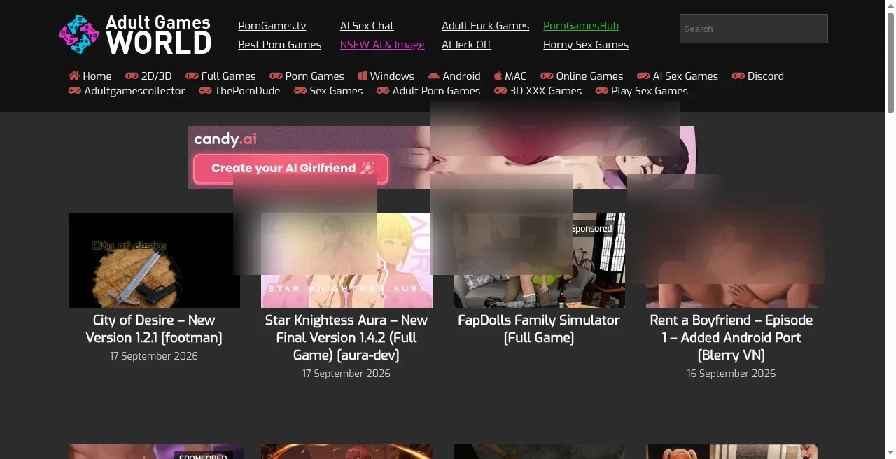 Adultgamesworld homepage directory