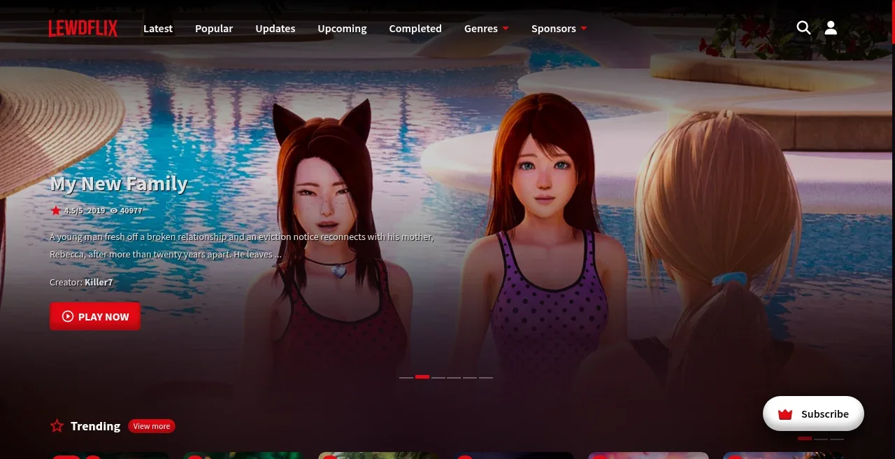 LewdFlix homepage online erotic games