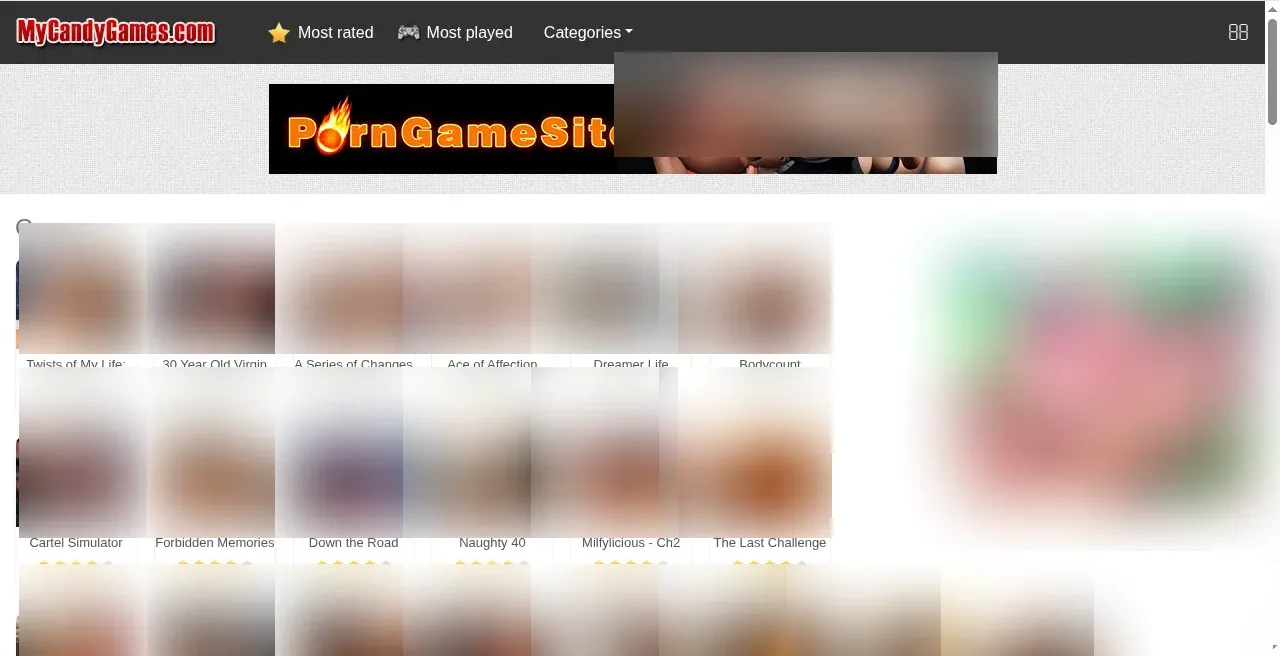MyCandyGames homepage free erotic games