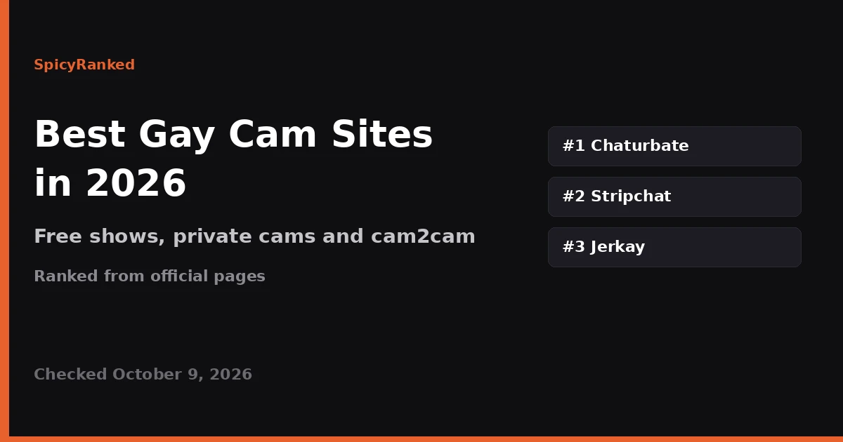 Best Gay Cam Sites in 2026 for Free Shows and Private Cams