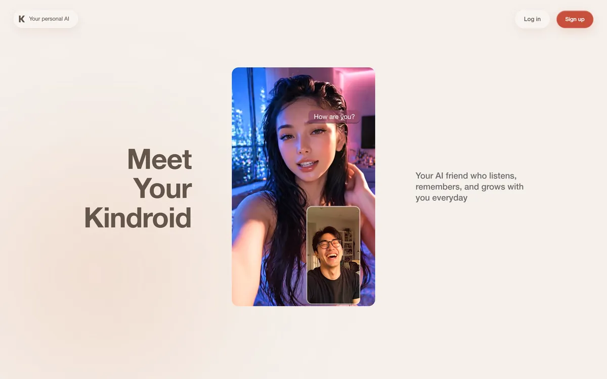 Kindroid homepage hero β Meet Your Kindroid