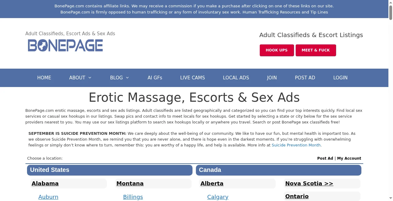 Bonepage male escort listings homepage