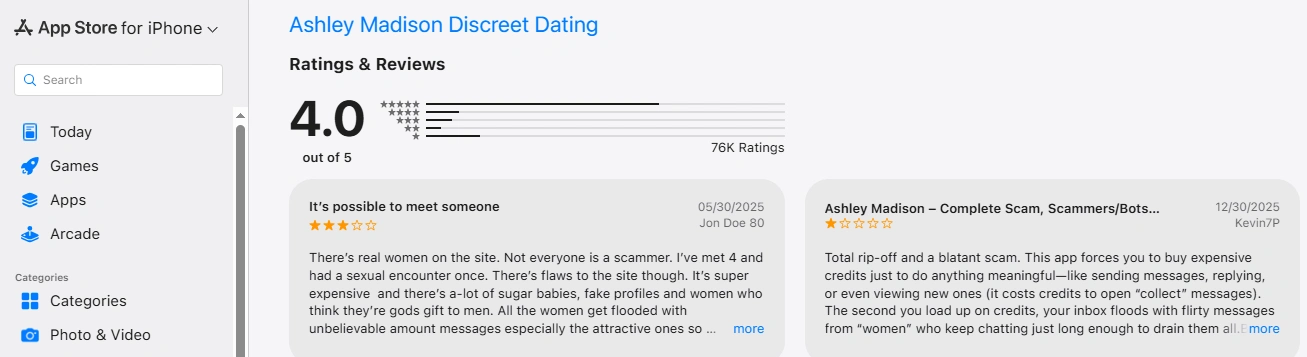 Ashley Madison on App Store