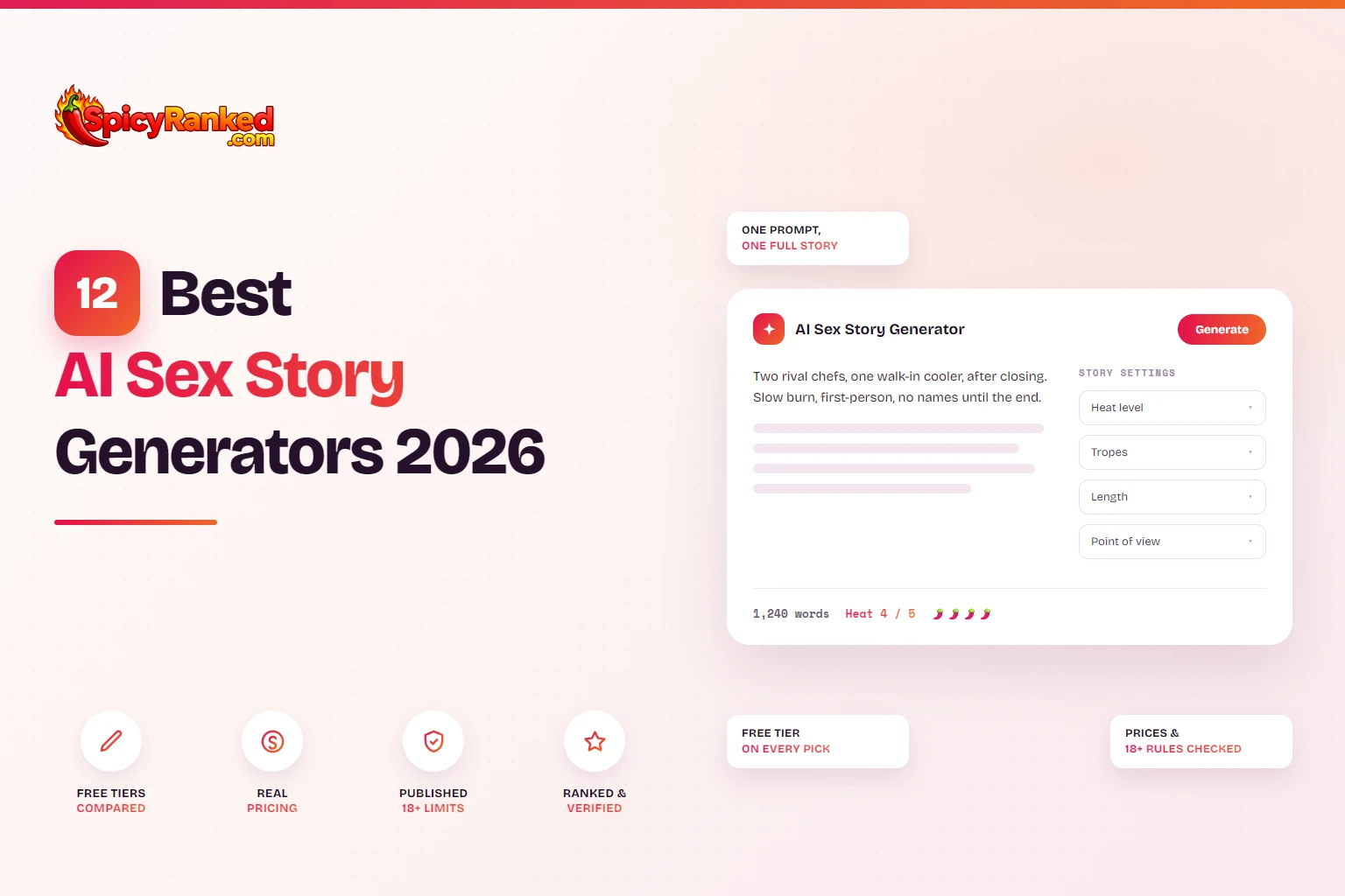 12 Best AI Sex Story Generators in 2026 (Free Tiers Compared)