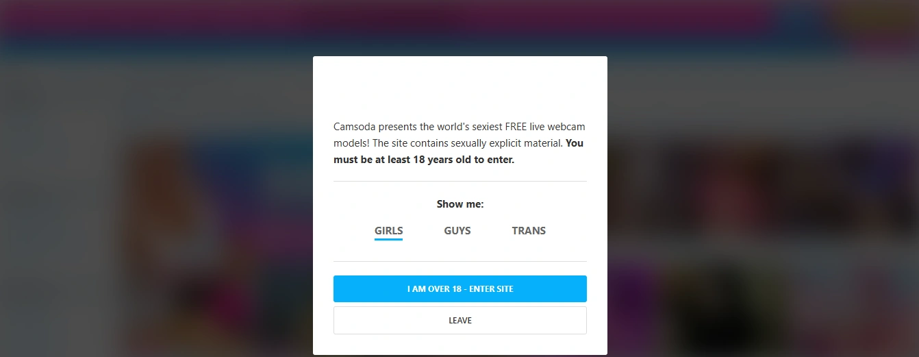 CamSoda Hero Banner