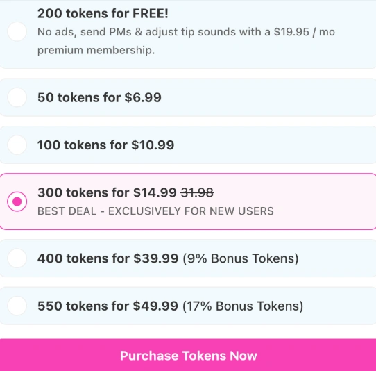 CamSoda Token Pricing