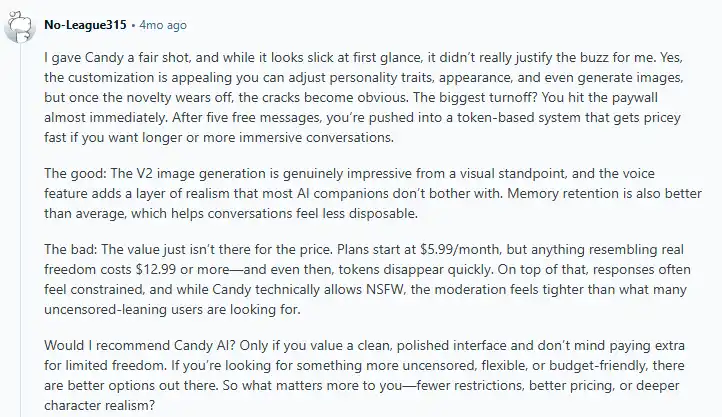 candy.ai review reddit comment