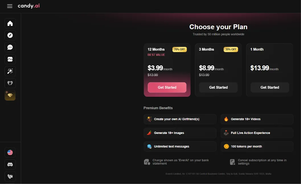 Candy AI Subscription Plan