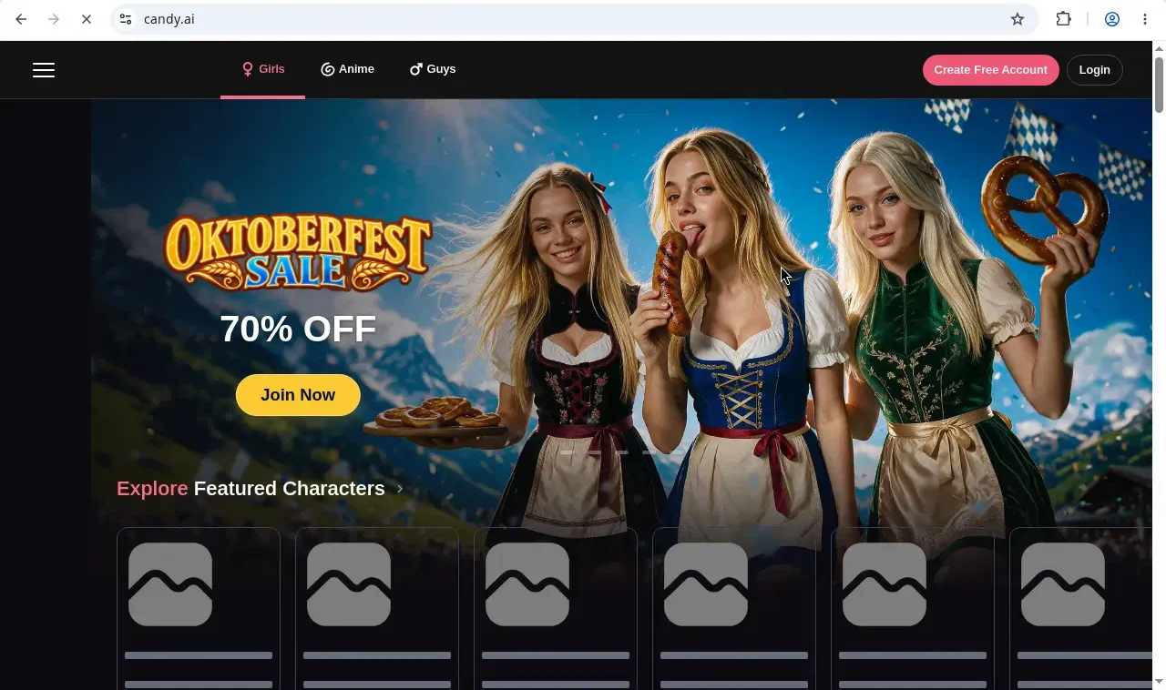 Candy AI homepage