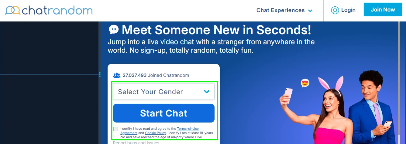 chatrandom hero banner