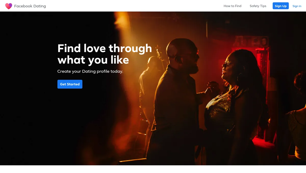 Facebook Dating homepage in 2026