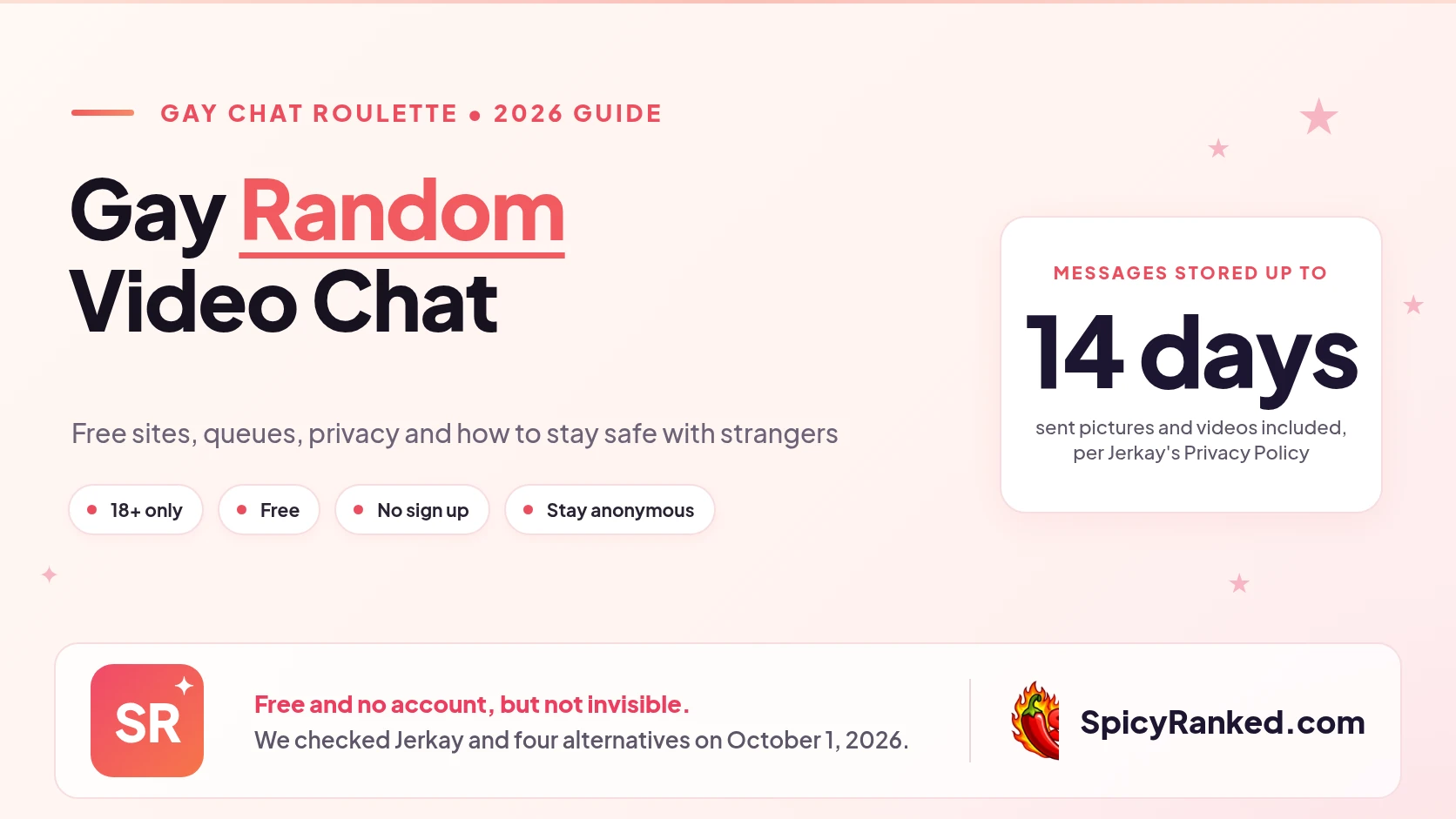 Gay Random Video Chat in 2026: Free Sites, No Sign-Up and Safety