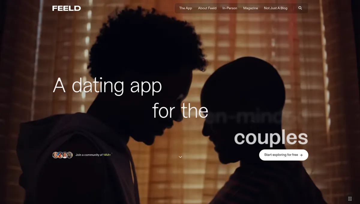 Feeld homepage in 2026