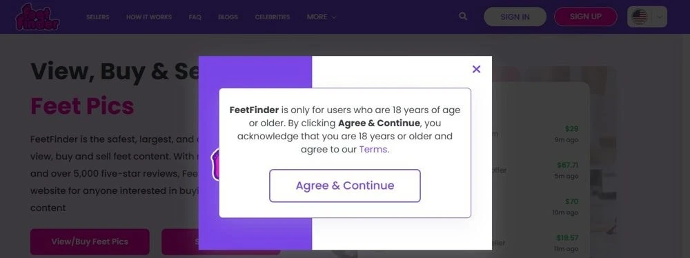 feetfinder homepage view buy and sell feet pics