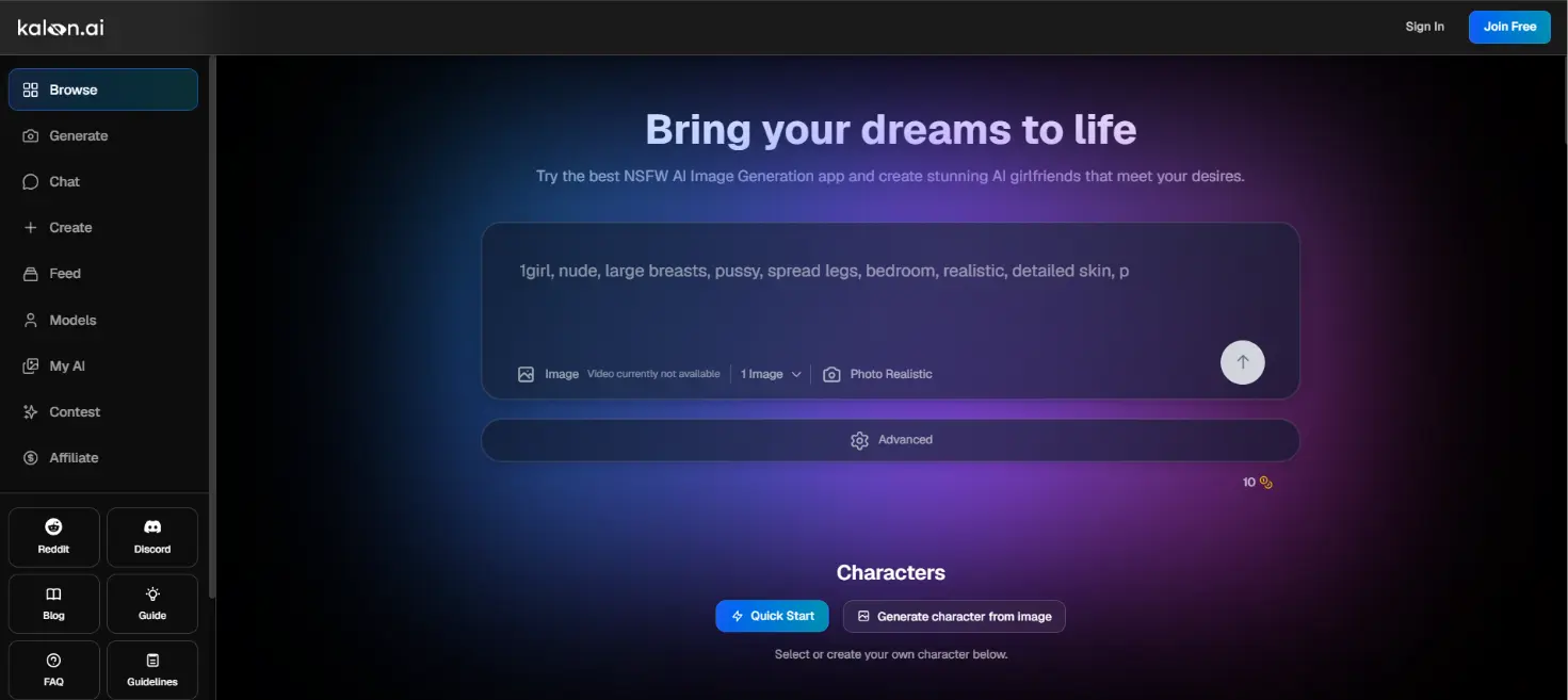 Kalon.AI - Candy AI Alternative