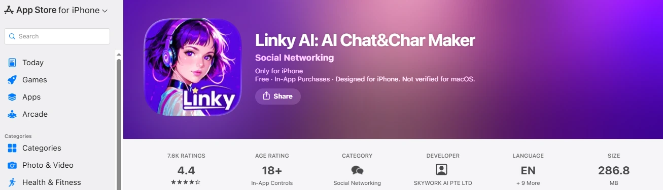Linky AI App Store Review