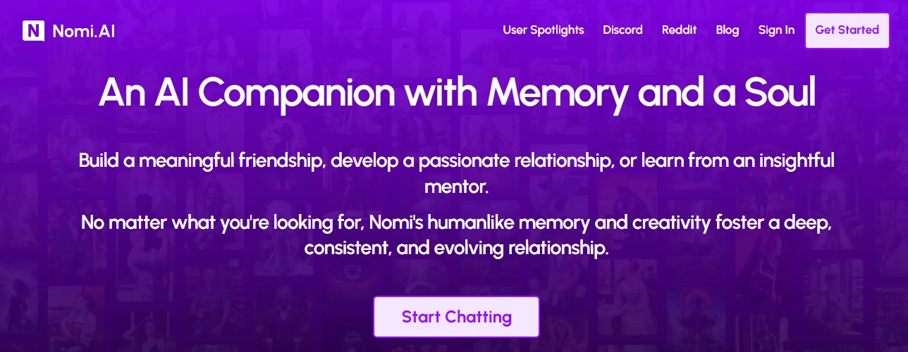 Nomi.ai hero banner