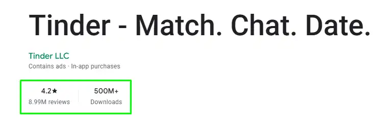 Google Play Store Rating For Tinder