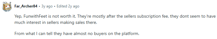 Reddit Community Post Comment on Fun With Feet