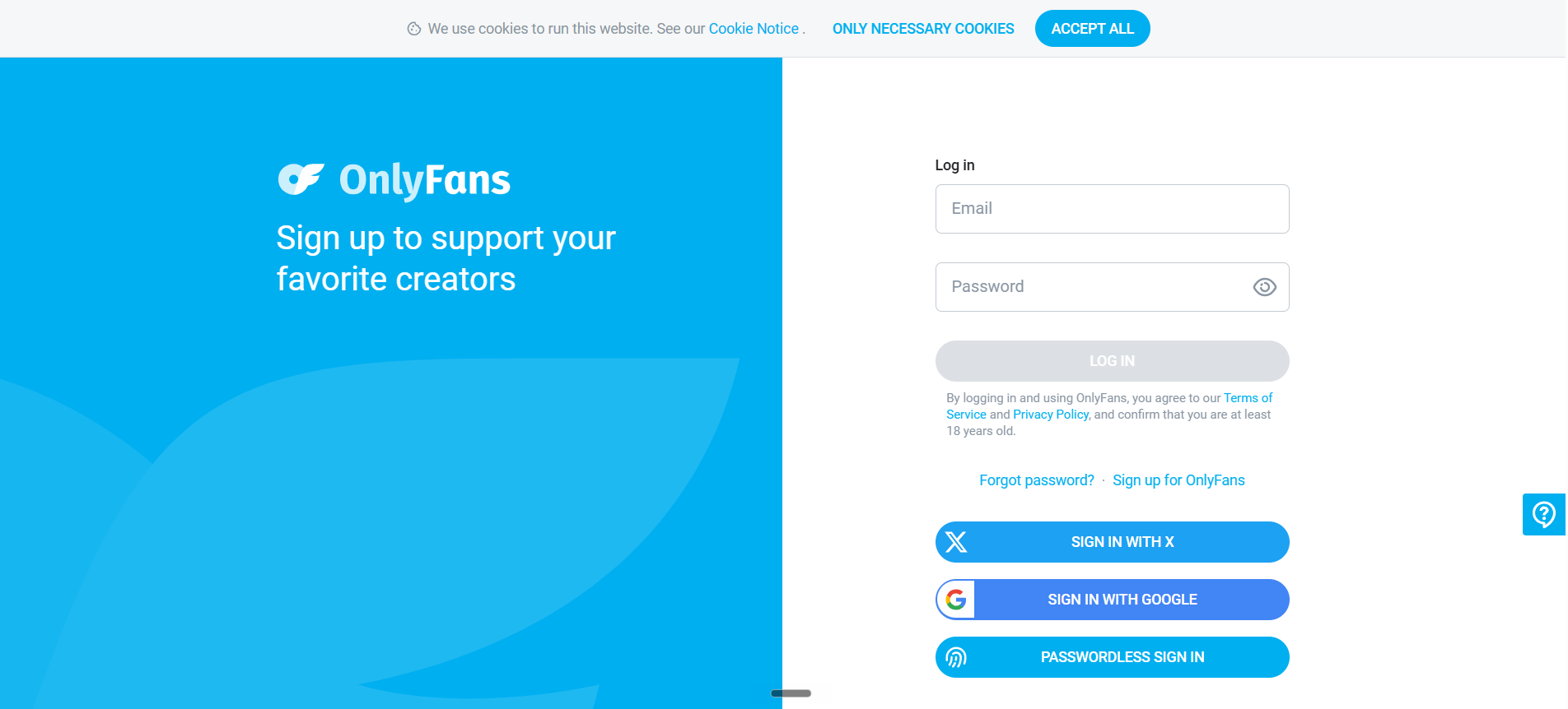 OnlyFans Sign In Dashboard
