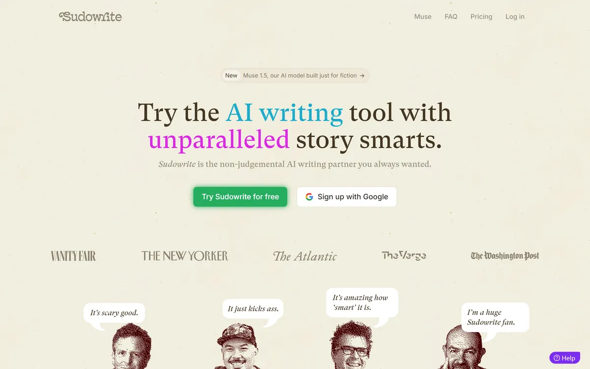 Sudowrite homepage hero