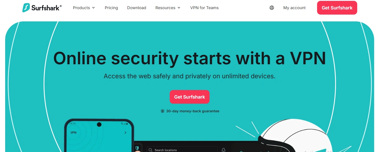 SurfShark VPN hero banner